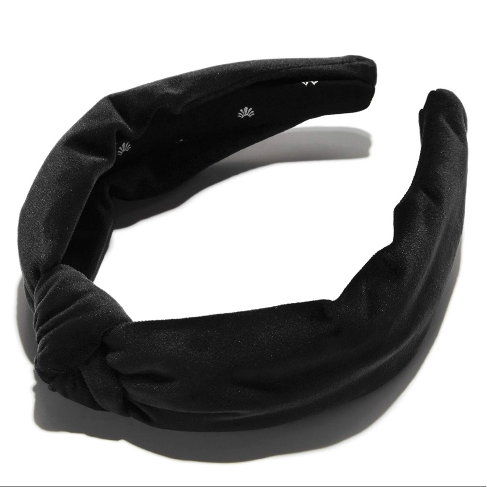 Lele Sadoughi Jet Velvet Knotted Headband
